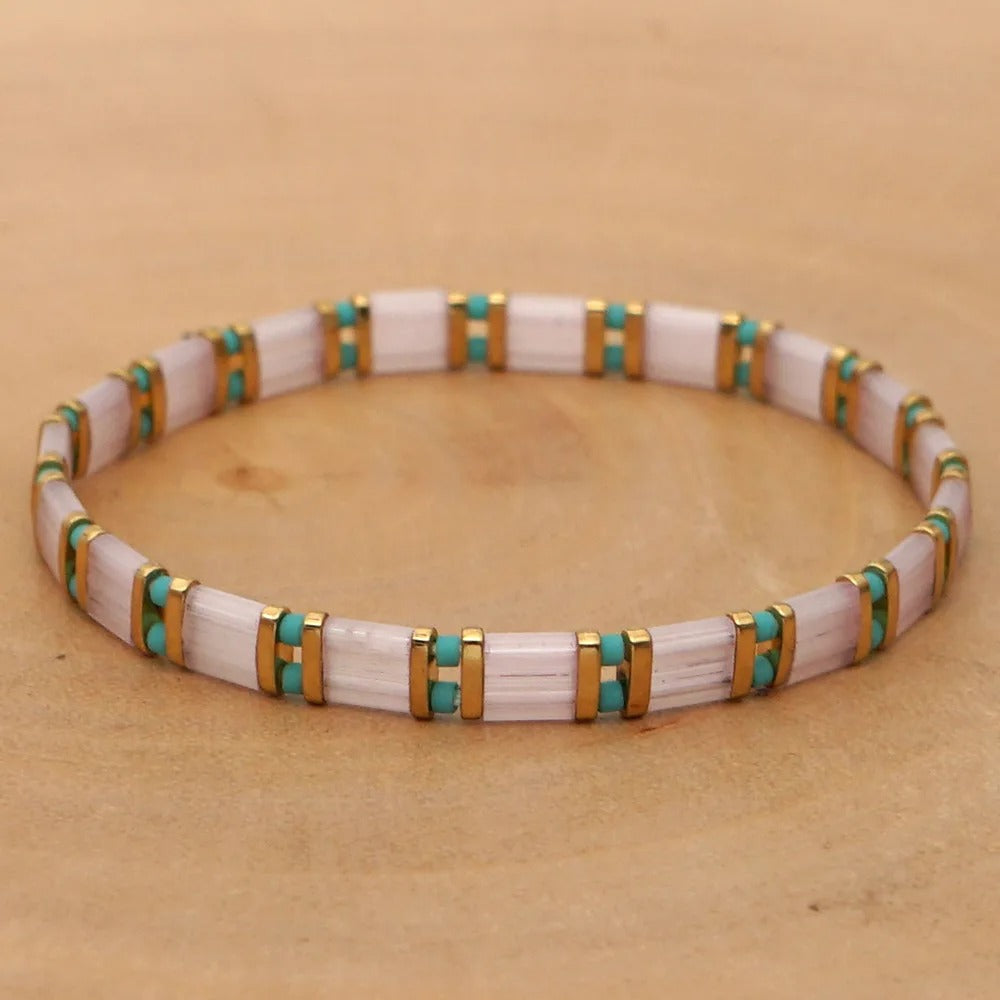 Women's Bohemian Glass Beaded Bracelet – Trendy & Elegant