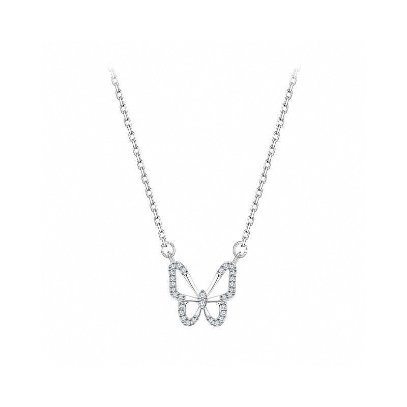 Hollow Butterfly Diamond Inlaid Clavicle Chain