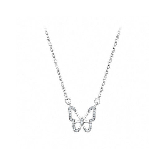 Hollow Butterfly Diamond Inlaid Clavicle Chain