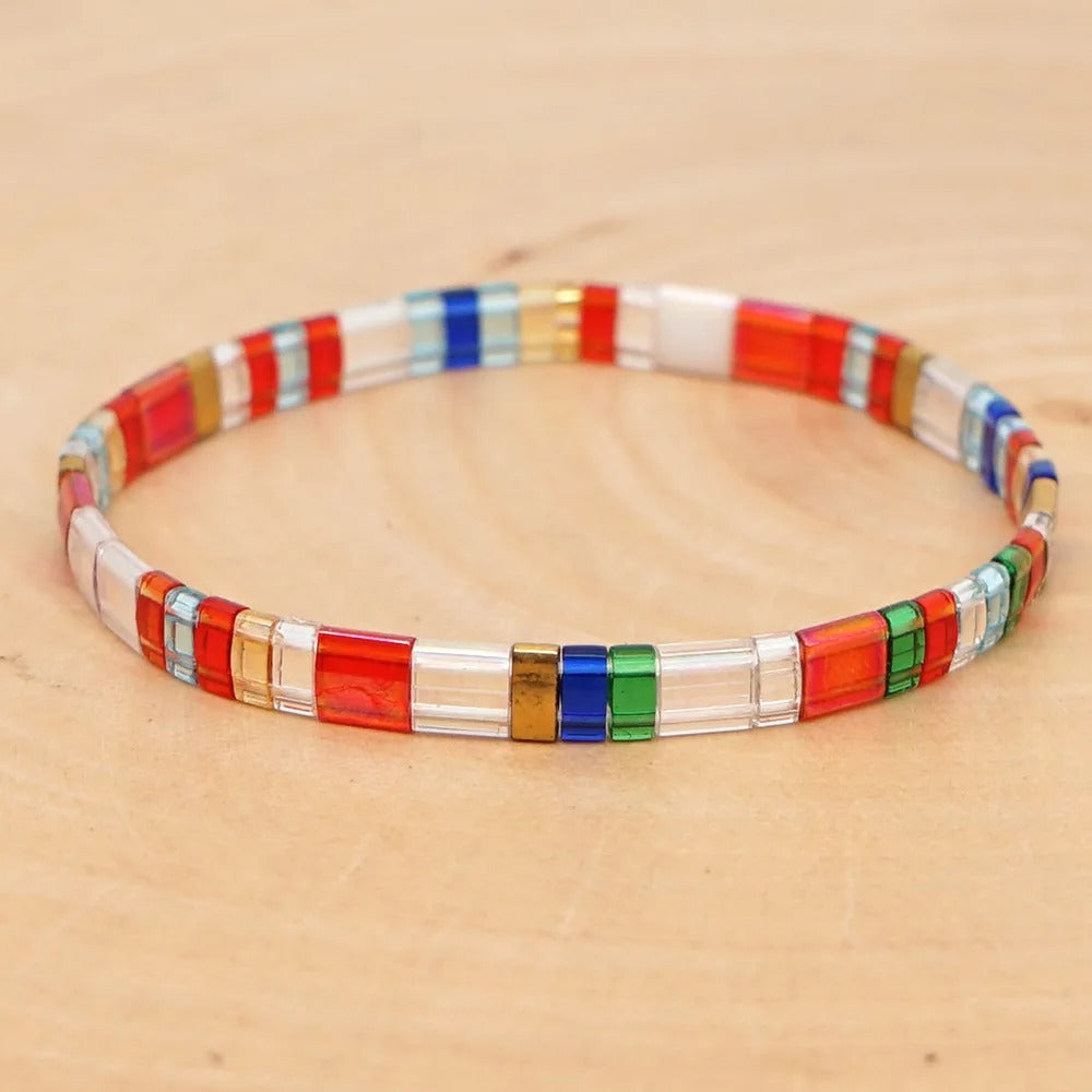 Women's Bohemian Glass Beaded Bracelet – Trendy & Elegant