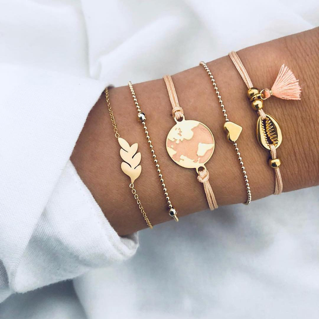 Bohemian Bracelets & Bangles Set – Vintage Beaded Boho Charm Jewelry for Women