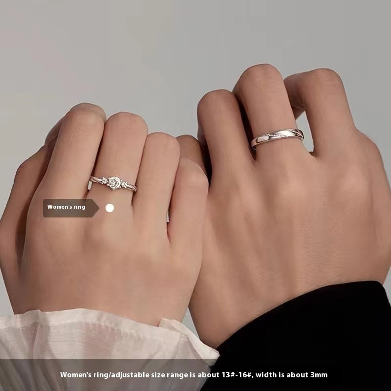 Cars & Bags Silver Plated Love Ring at First Sight Simple Bracelet