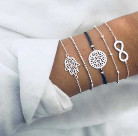 Bohemian Bracelets & Bangles Set – Vintage Beaded Boho Charm Jewelry for Women