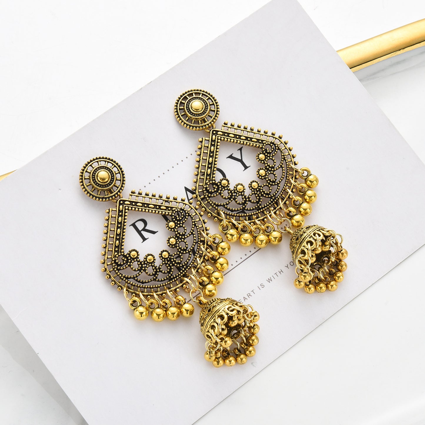 Bell Tassel Earrings Diamond Lens