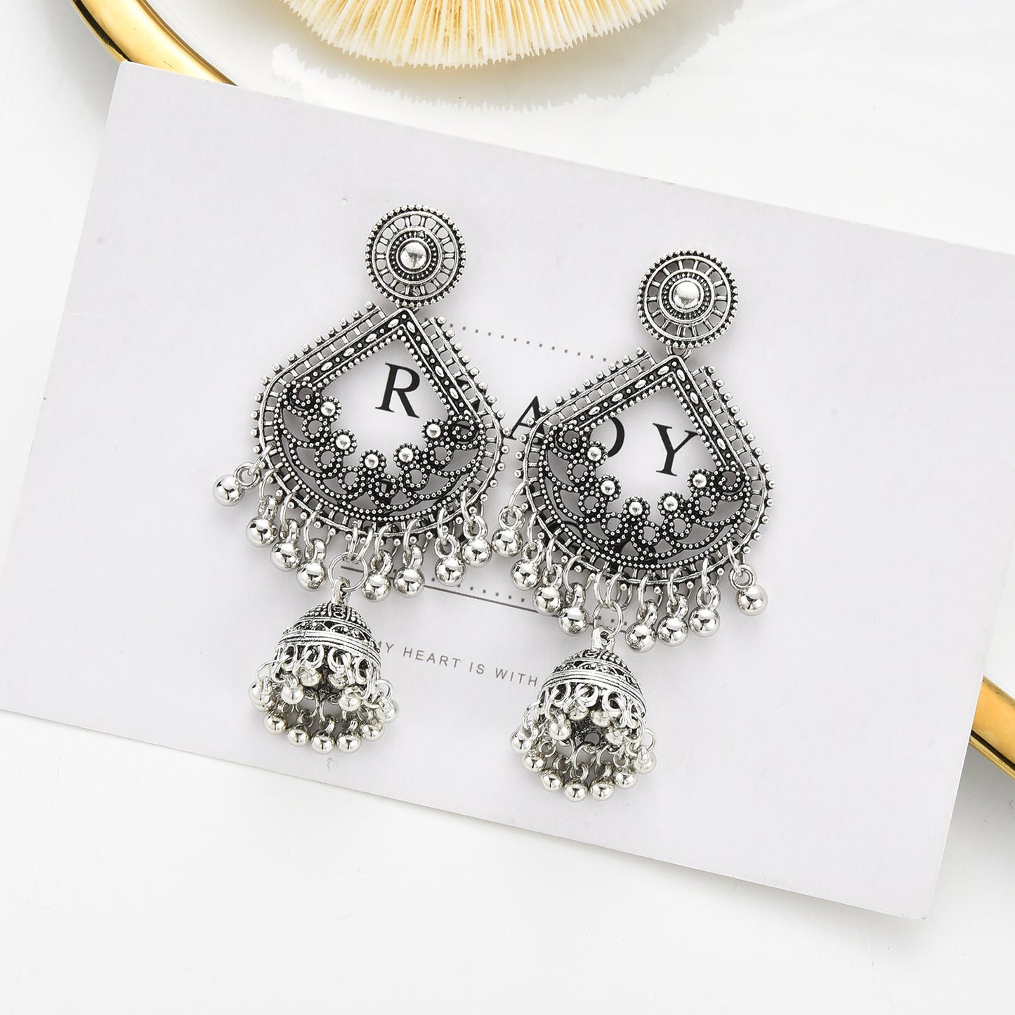 Bell Tassel Earrings Diamond Lens