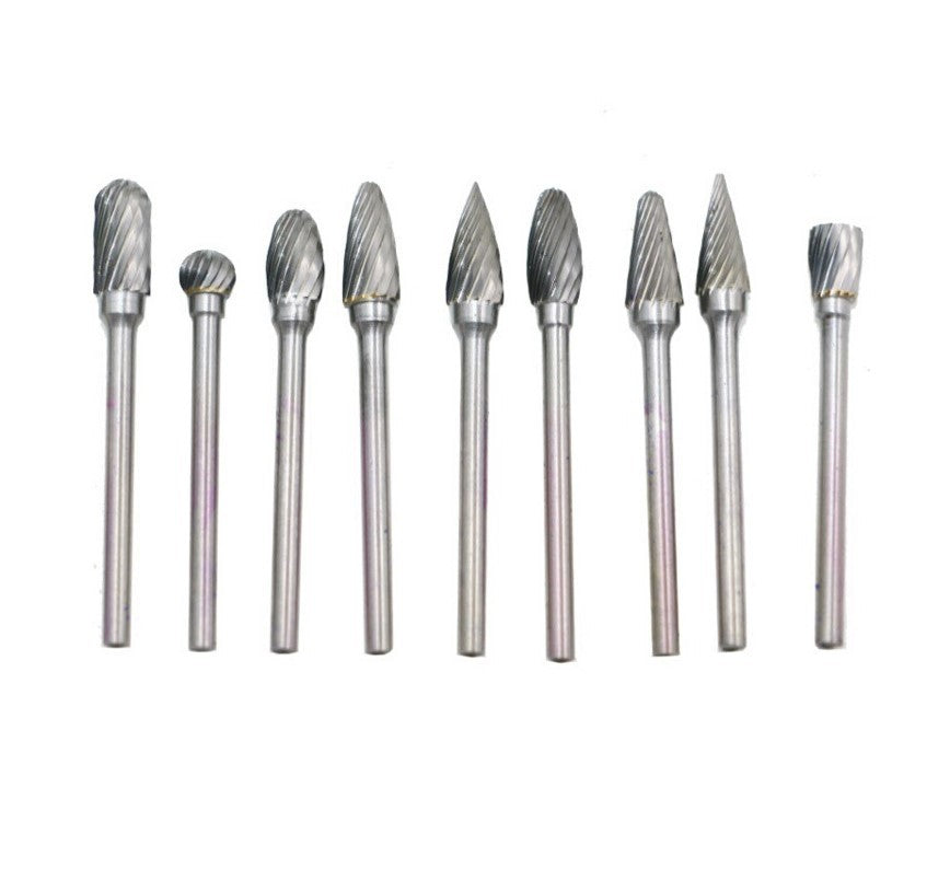 10pc Shank Tungsten Carbide Milling Cutter Rotary brocas com escareador hss steel cone drill set diamond drill 3x6mm