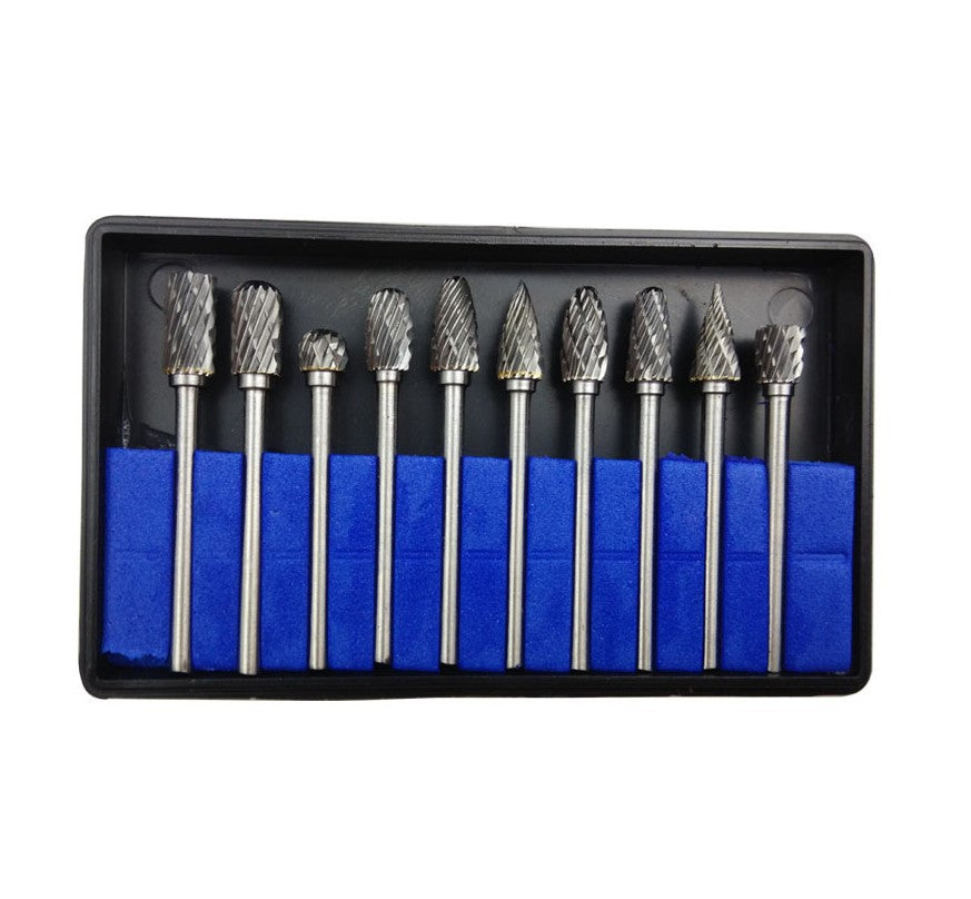 10pc Shank Tungsten Carbide Milling Cutter Rotary brocas com escareador hss steel cone drill set diamond drill 3x6mm