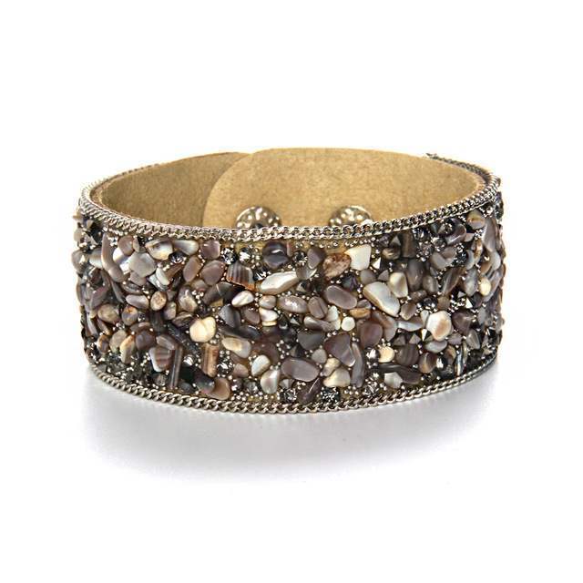Leather Wrap Bracelet for Women Crystal Couple Jewelry