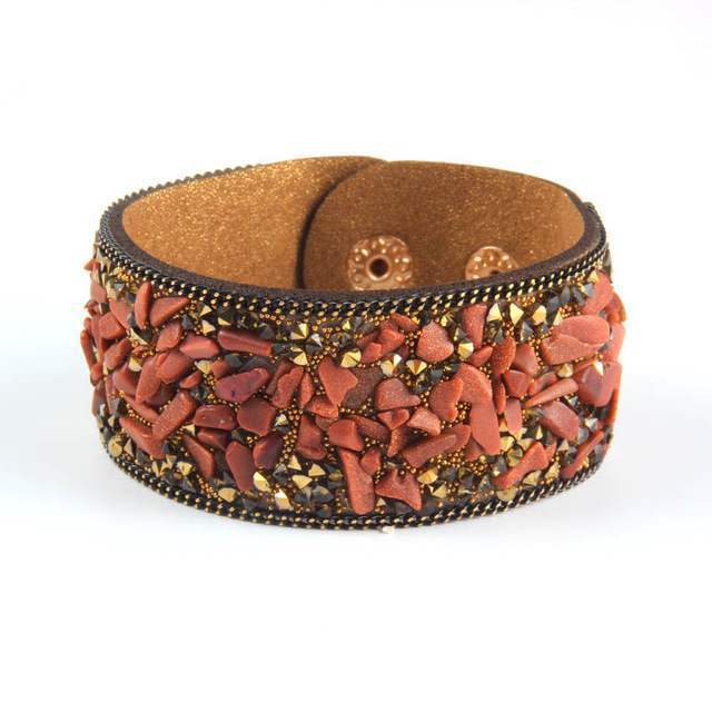 Leather Wrap Bracelet for Women Crystal Couple Jewelry