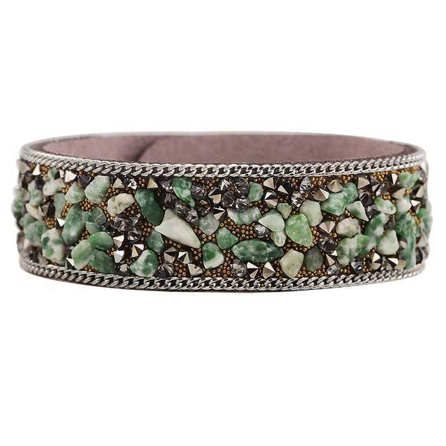 Leather Wrap Bracelet for Women Crystal Couple Jewelry