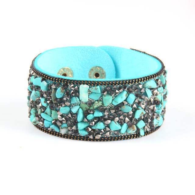 Leather Wrap Bracelet for Women Crystal Couple Jewelry