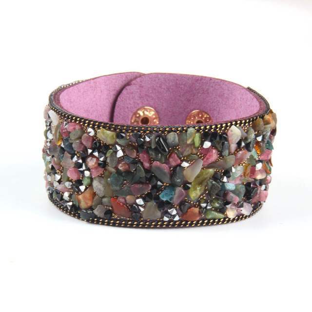 Leather Wrap Bracelet for Women Crystal Couple Jewelry