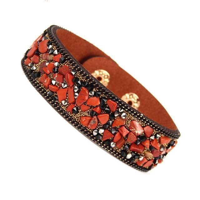 Leather Wrap Bracelet for Women Crystal Couple Jewelry