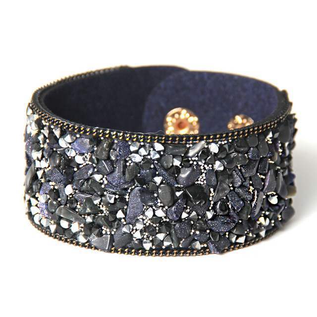 Leather Wrap Bracelet for Women Crystal Couple Jewelry