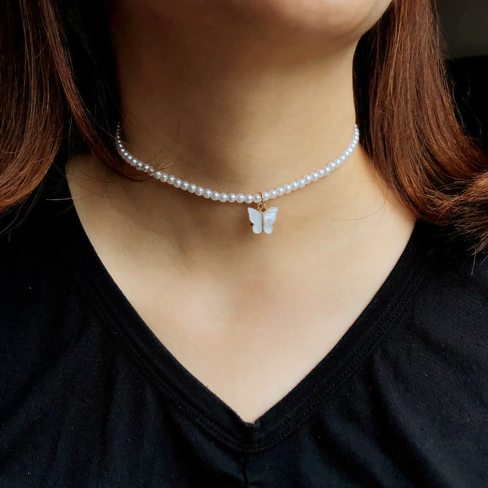 Cars&Bags Opal Bow Knot Pearl Necklace Women