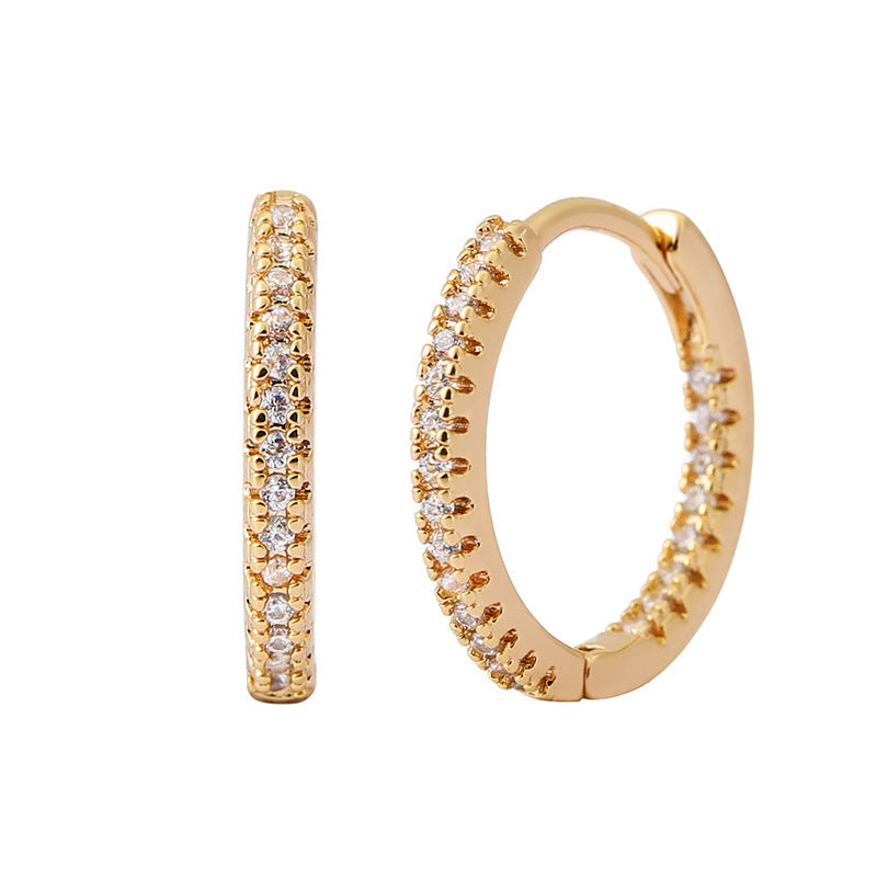 Circle Ear Clip Earrings for Women – Elegant Multicolor Zircon Design