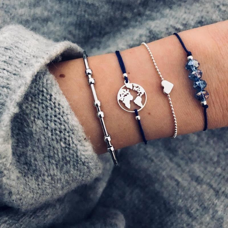Bohemian Bracelets & Bangles Set – Vintage Beaded Boho Charm Jewelry for Women
