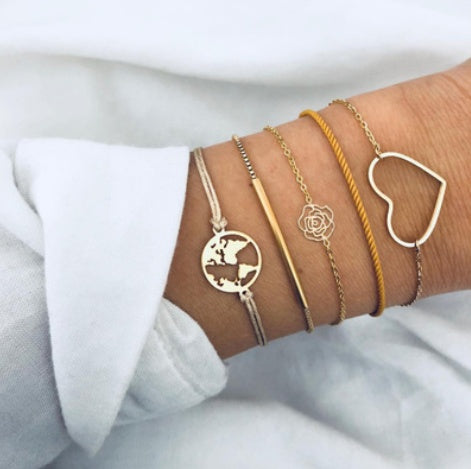 Bohemian Bracelets & Bangles Set – Vintage Beaded Boho Charm Jewelry for Women