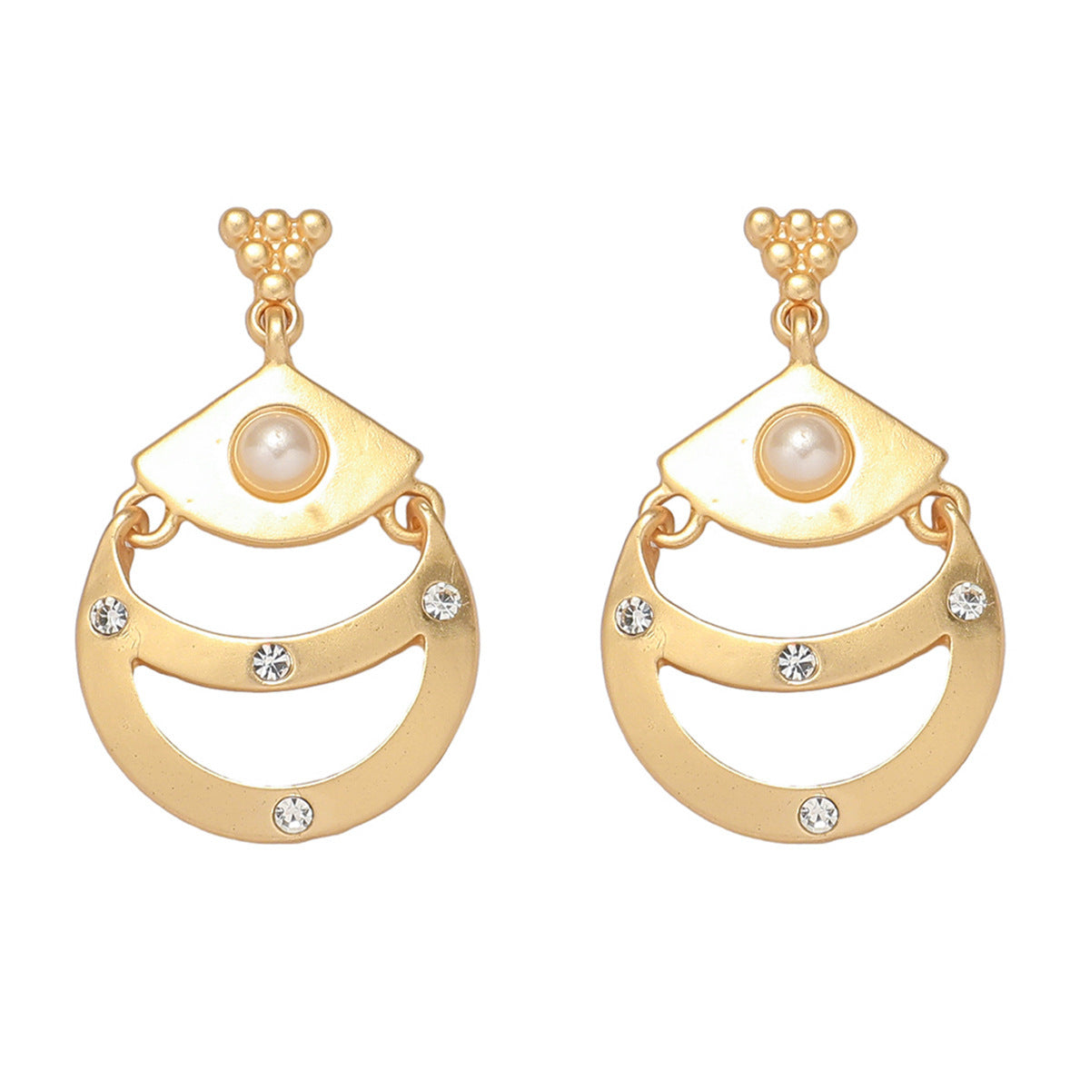 Cars&Bags Matte Golden Moon Necklace and Earrings Suite
