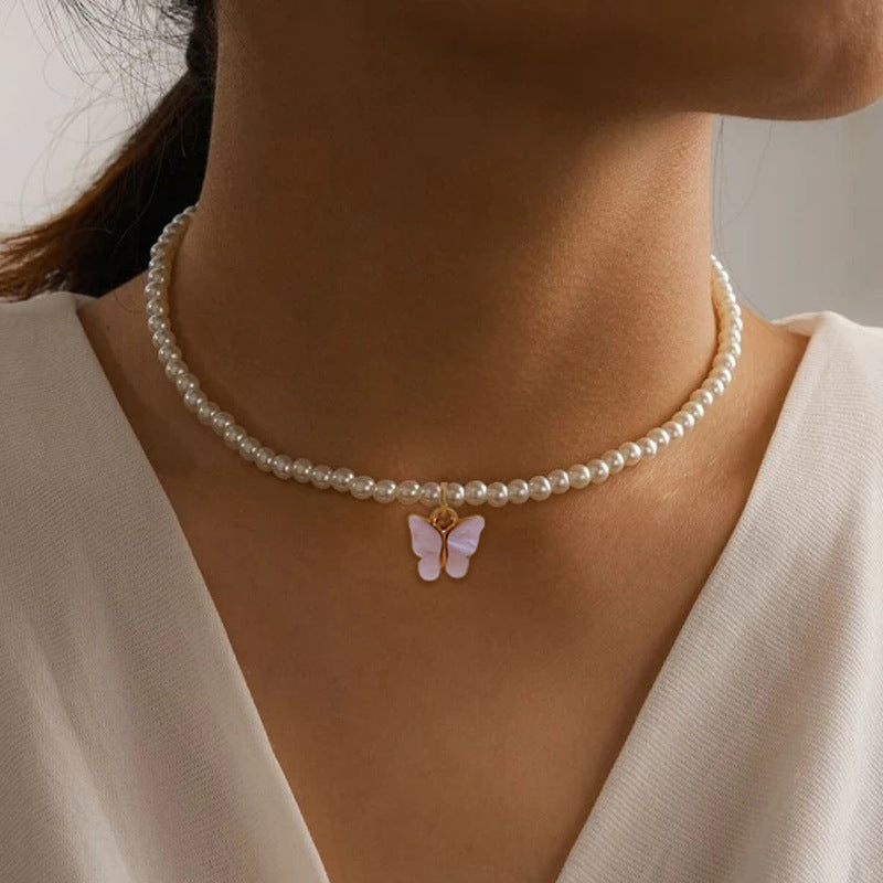 Cars&Bags Opal Bow Knot Pearl Necklace Women