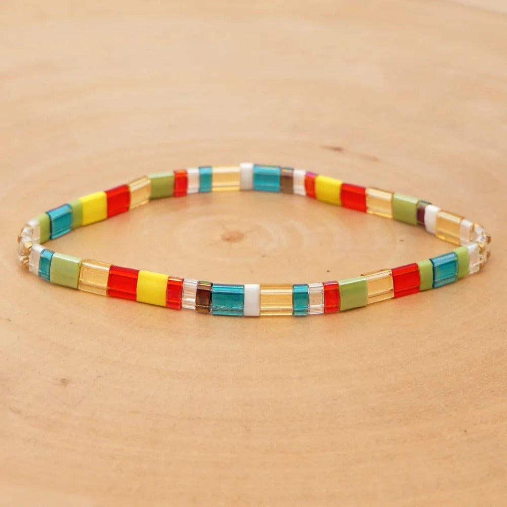 Women's Bohemian Glass Beaded Bracelet – Trendy & Elegant