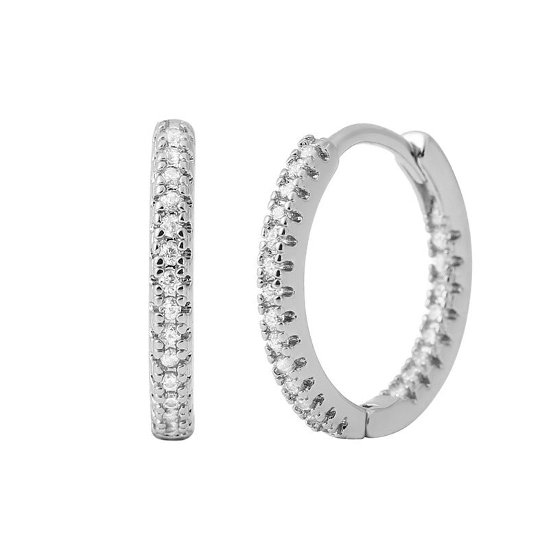 Circle Ear Clip Earrings for Women – Elegant Multicolor Zircon Design