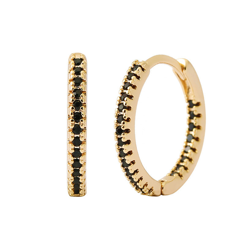 Circle Ear Clip Earrings for Women – Elegant Multicolor Zircon Design