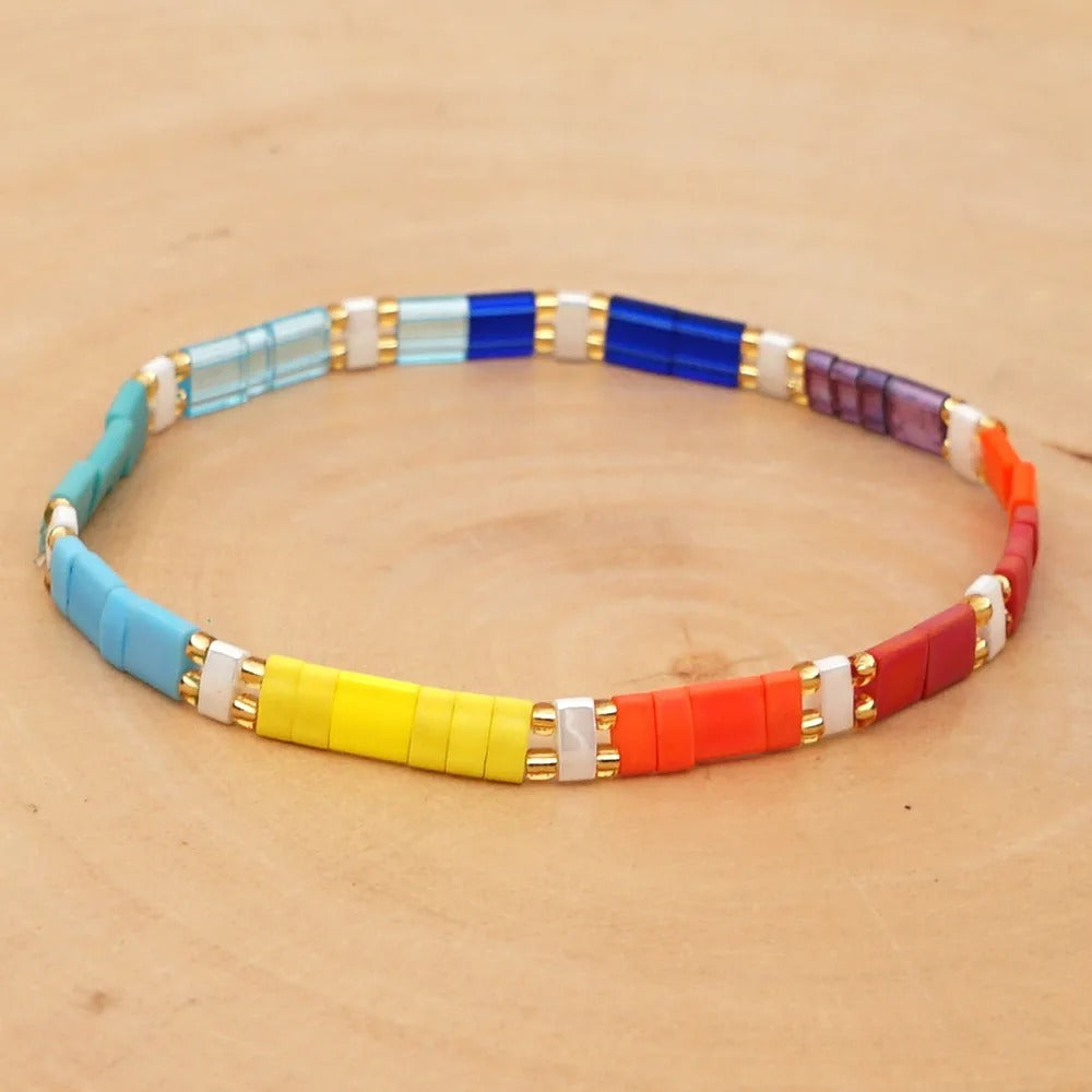 Women's Bohemian Glass Beaded Bracelet – Trendy & Elegant