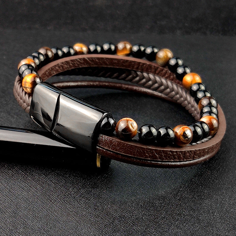Multi-layer Bracelet Stainless Steel Magnet Wristband