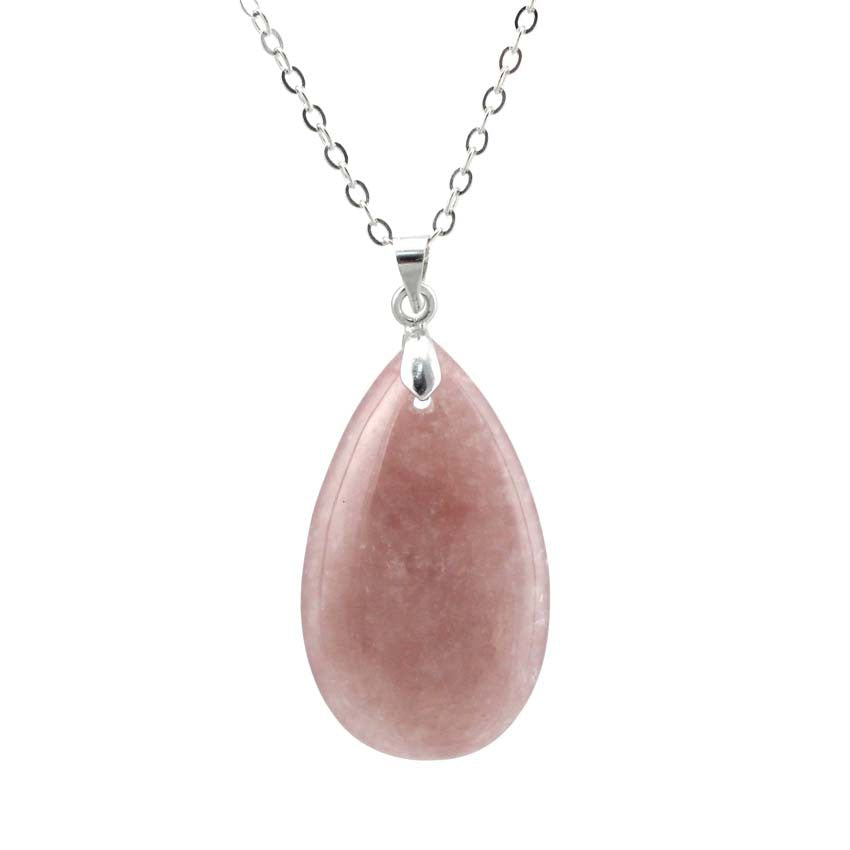 Natural Stone Water Drop Pendant Fashion Simple Multicolor Couple's Pendant Necklace