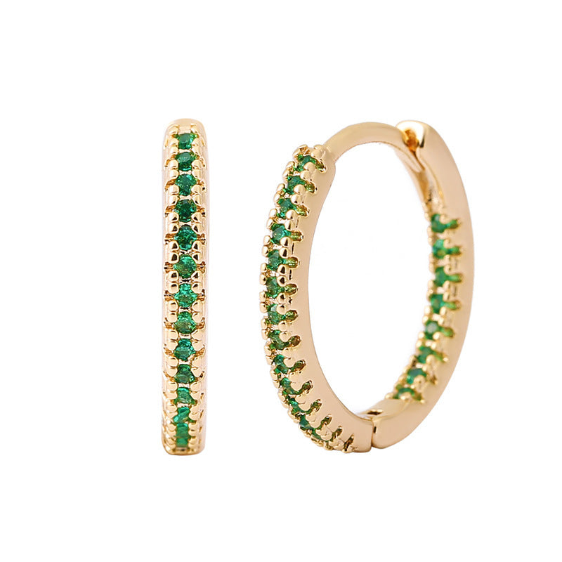 Circle Ear Clip Earrings for Women – Elegant Multicolor Zircon Design