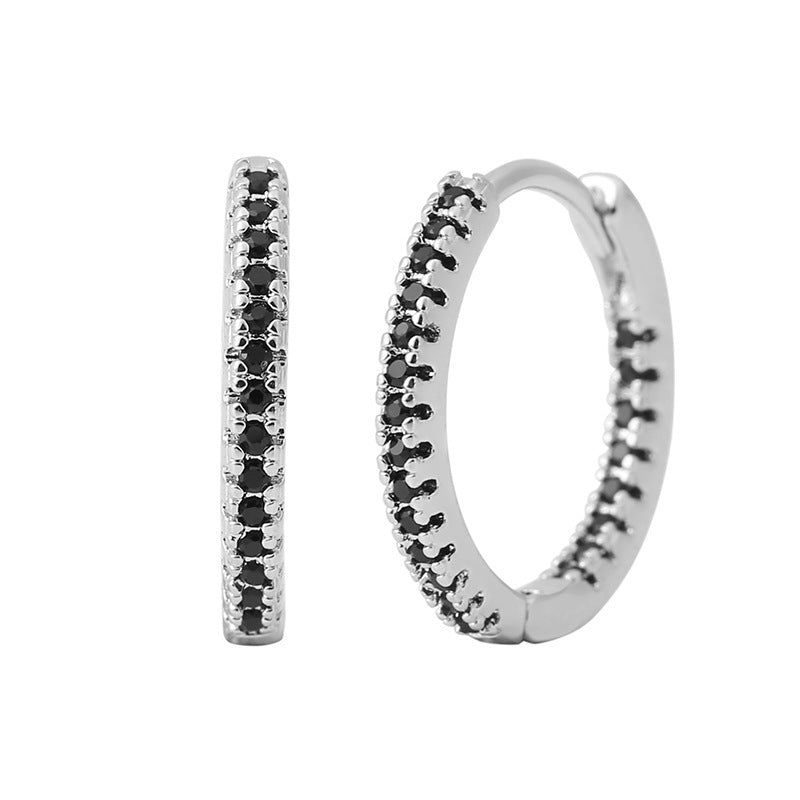 Circle Ear Clip Earrings for Women – Elegant Multicolor Zircon Design