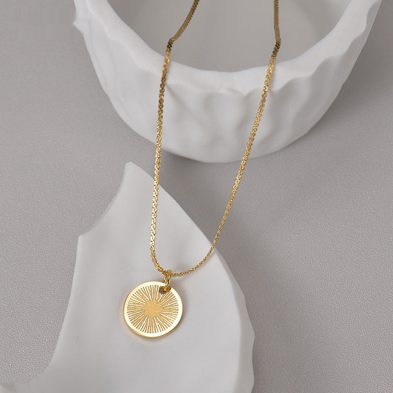 Cars & Bags Simple Round Titanium Steel Women's Necklace