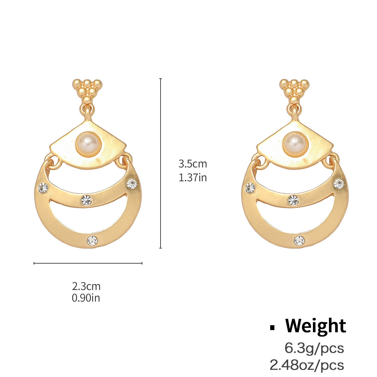 Cars&Bags Matte Golden Moon Necklace and Earrings Suite