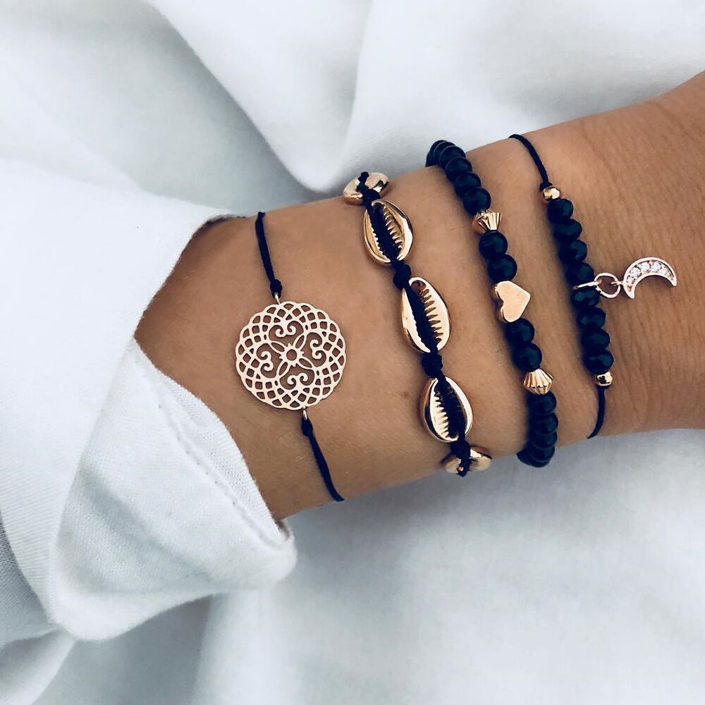 Bohemian Bracelets & Bangles Set – Vintage Beaded Boho Charm Jewelry for Women