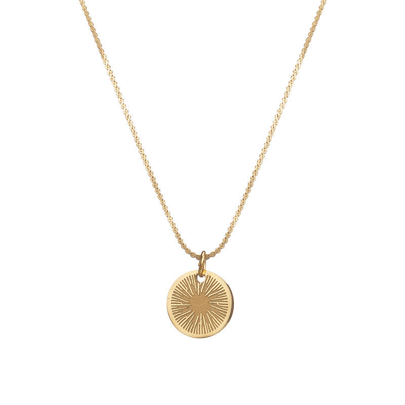 Cars & Bags Simple Round Titanium Steel Women's Necklace