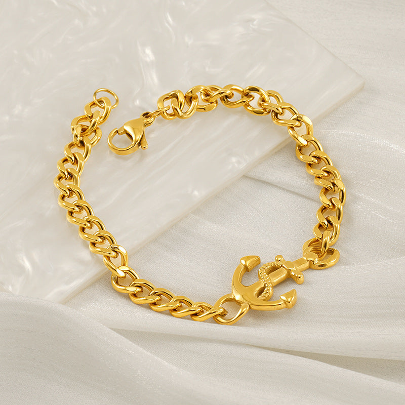 Cars&Bags Stainless Steel Cuban Link Chain Bracelet
