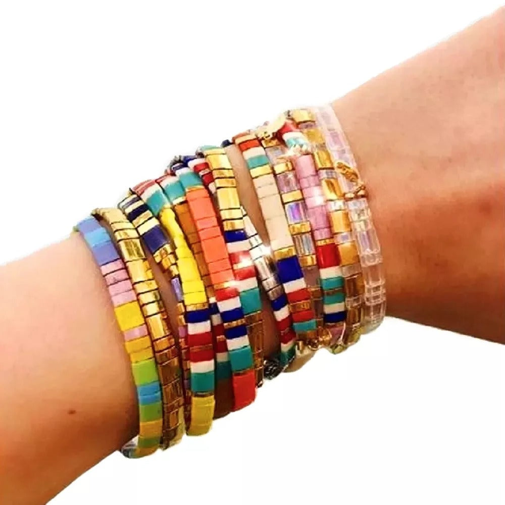 Women's Bohemian Glass Beaded Bracelet – Trendy & Elegant