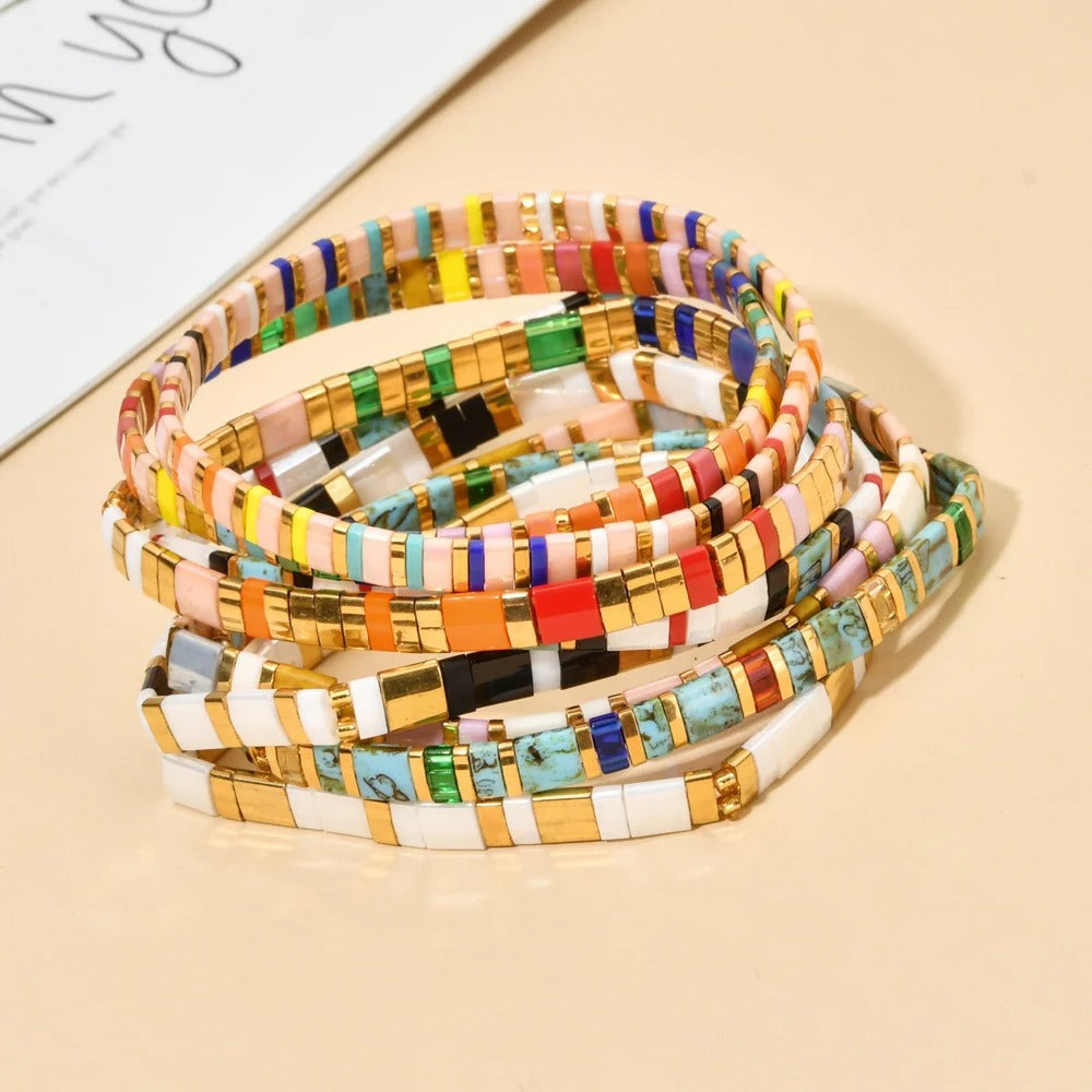 Women's Bohemian Glass Beaded Bracelet – Trendy & Elegant