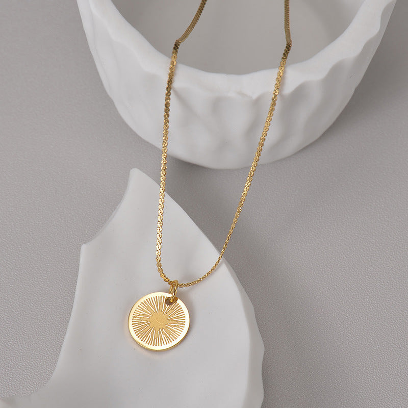 Cars & Bags Simple Round Titanium Steel Women's Necklace