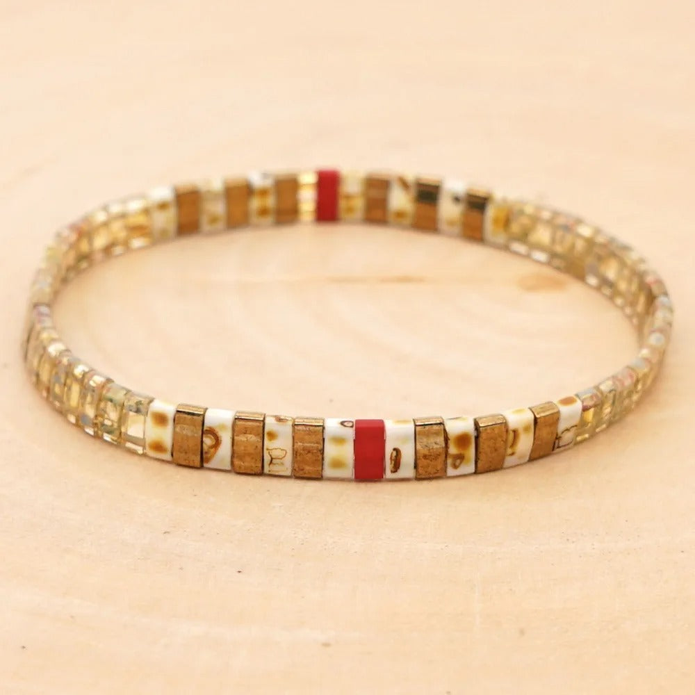 Women's Bohemian Glass Beaded Bracelet – Trendy & Elegant