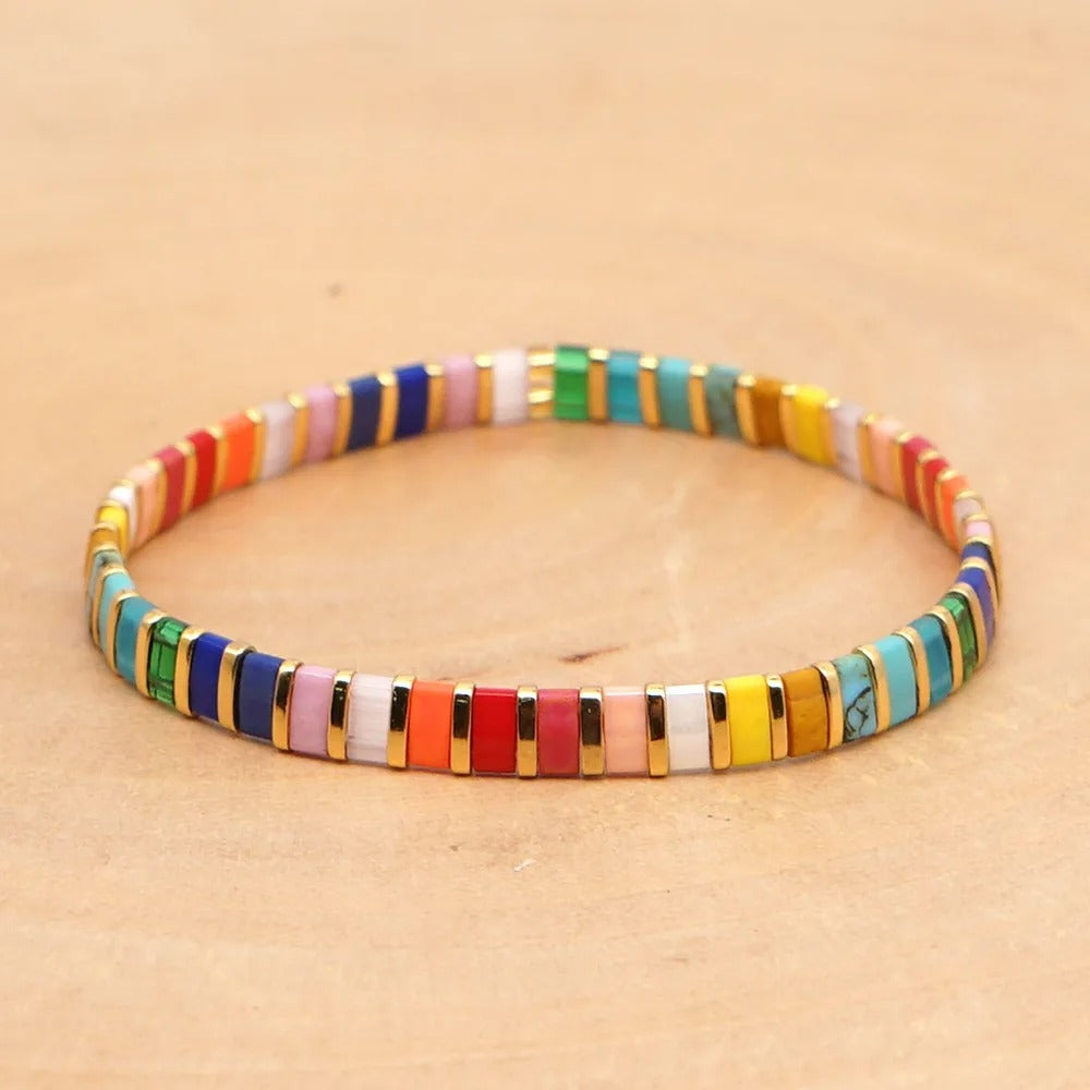 Women's Bohemian Glass Beaded Bracelet – Trendy & Elegant