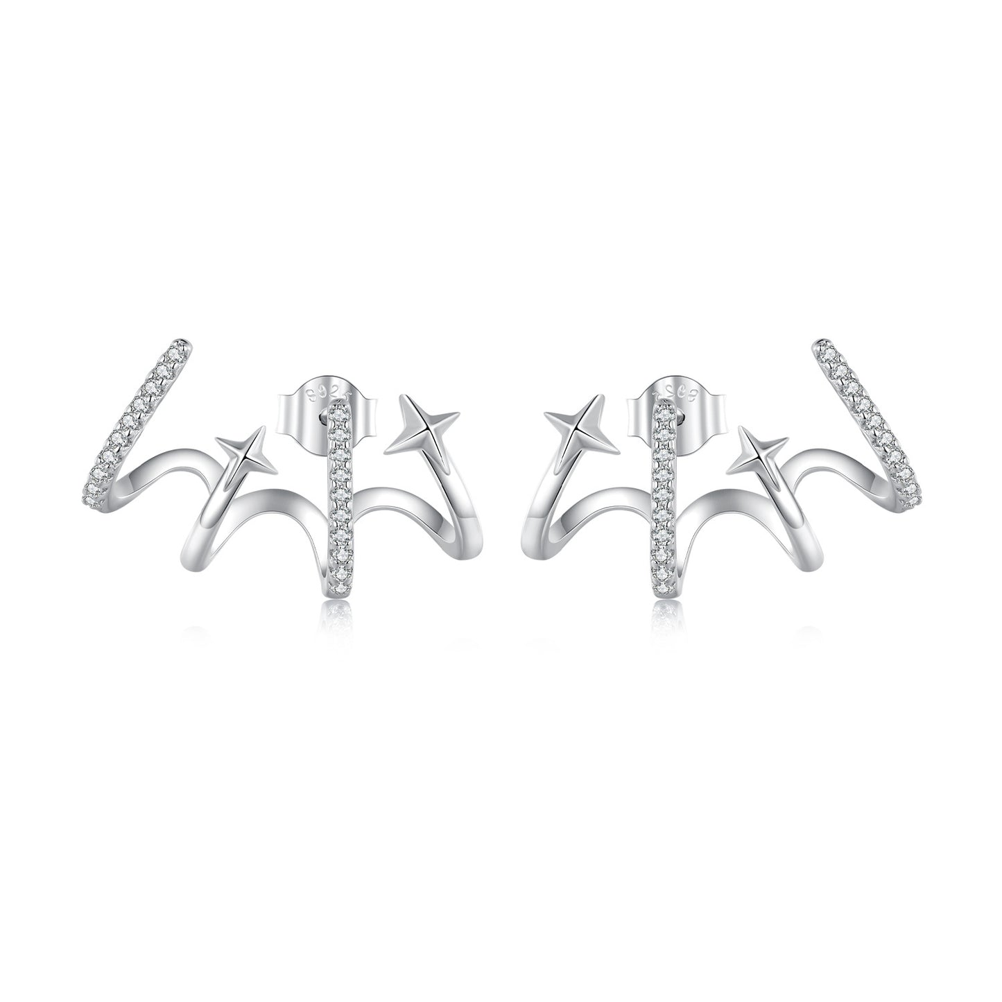 Simple Personality Multilayer Zircon Earrings Female