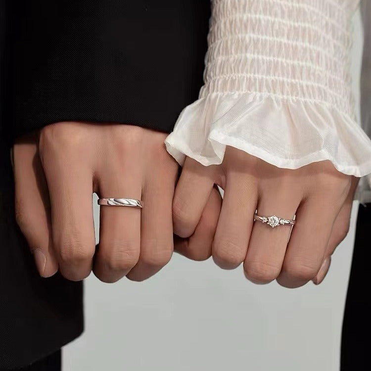 Cars & Bags Silver Plated Love Ring at First Sight Simple Bracelet