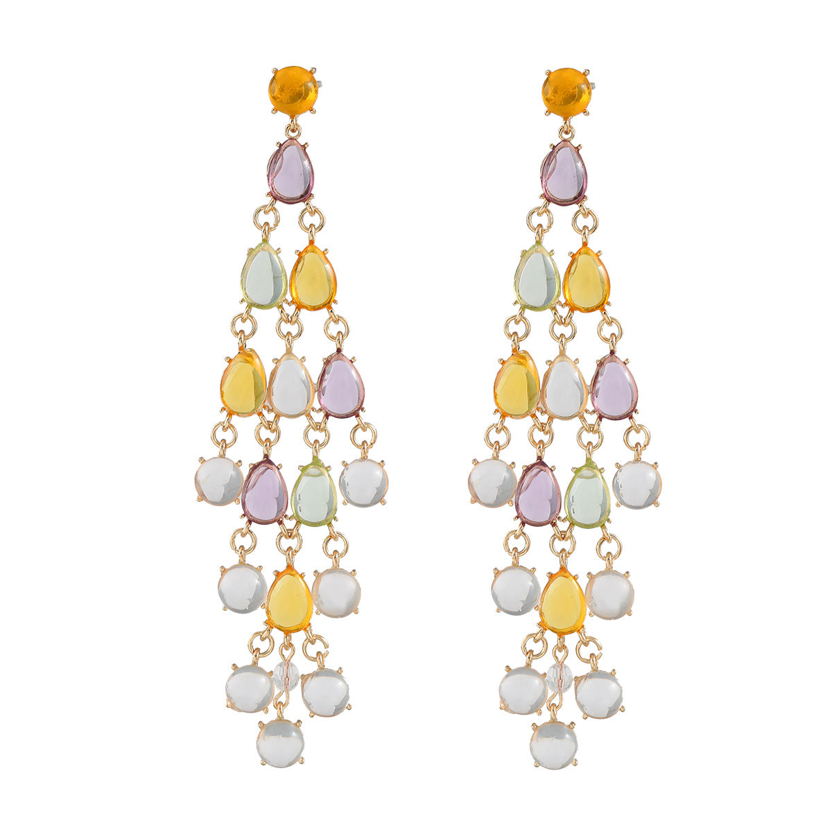 Tassel Exaggerated Resin Bohemian Ethnic Style Earrings