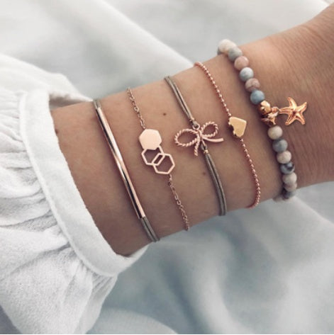 Bohemian Bracelets & Bangles Set – Vintage Beaded Boho Charm Jewelry for Women