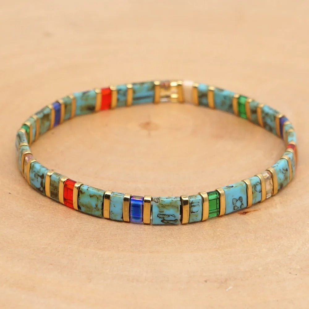 Women's Bohemian Glass Beaded Bracelet – Trendy & Elegant
