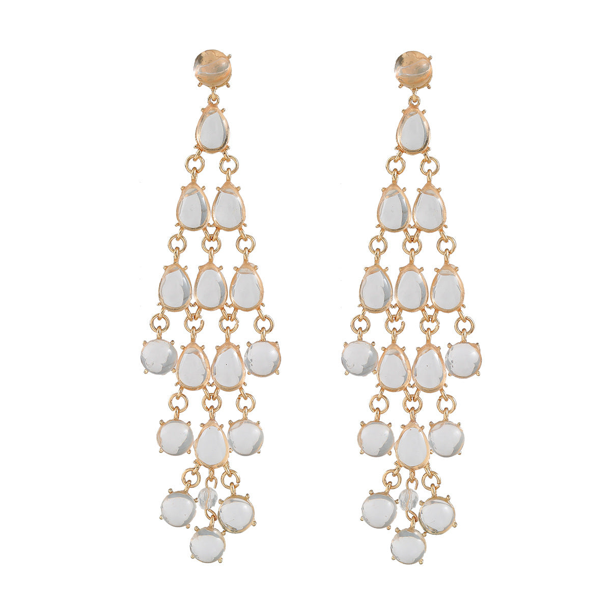 Tassel Exaggerated Resin Bohemian Ethnic Style Earrings