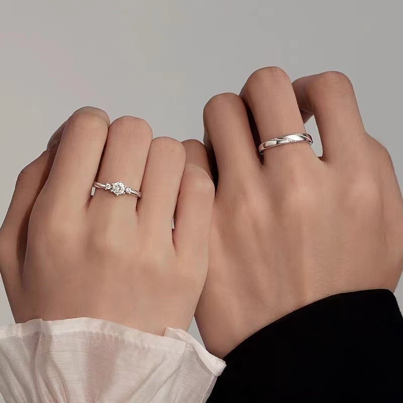 Cars & Bags Silver Plated Love Ring at First Sight Simple Bracelet