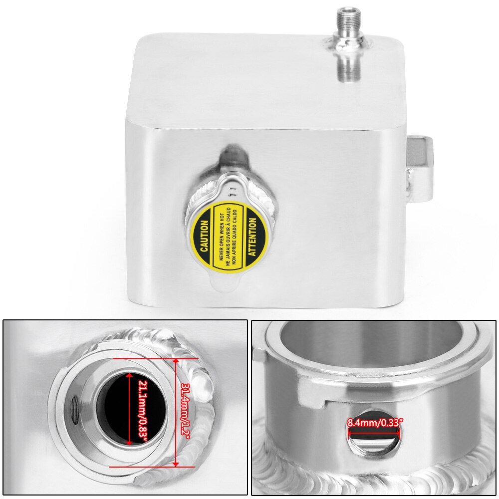 WLR - 2L Litre Polished Alloy Header Expansion Water Tank & Cap WATER HEADER TANK Coolant Overflow Tank Reservoir Kit WLR-TK24